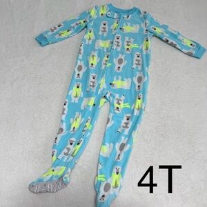 Carters polar bear fleeced footed one piece pajama size 4T